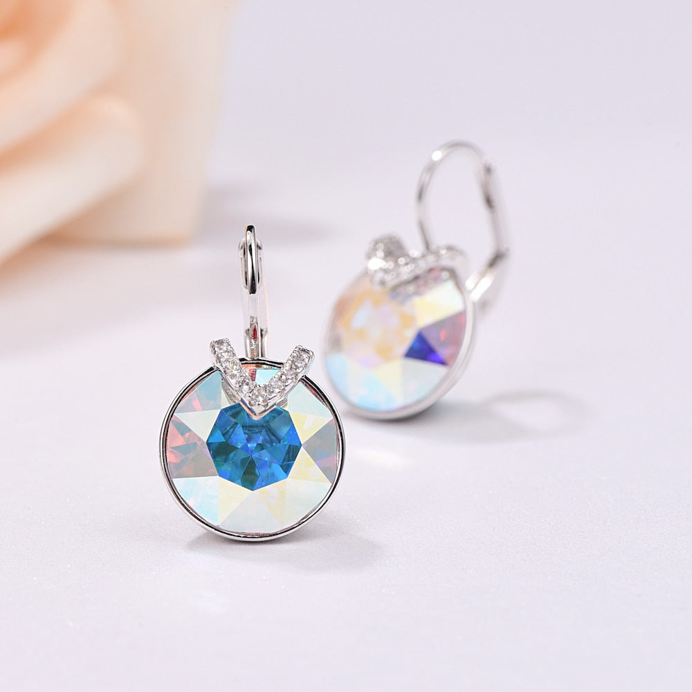 Crystals Swarovski Bella Earrings Blue V Stud Earrings - The Jewellery House