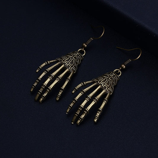 Skeleton Hand jewellery Dangle Silver Plated Earrings - The Jewellery House