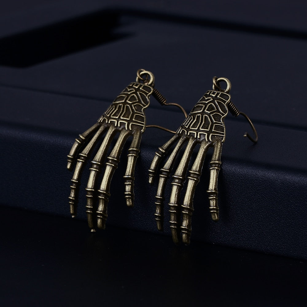 Skeleton Hand jewellery Dangle Silver Plated Earrings - The Jewellery House