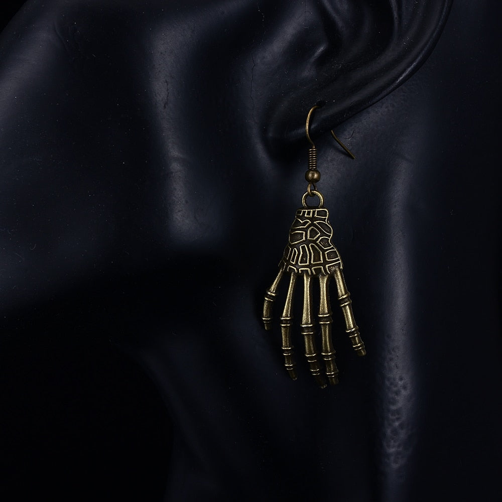 Skeleton Hand jewellery Dangle Silver Plated Earrings - The Jewellery House