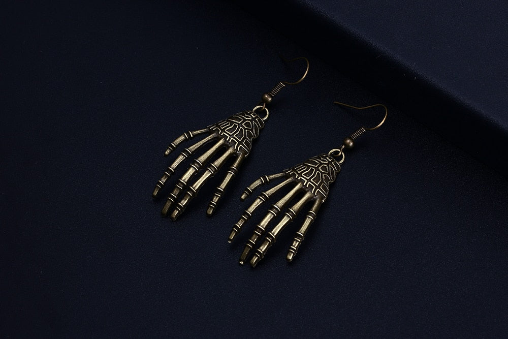 Skeleton Hand jewellery Dangle Silver Plated Earrings - The Jewellery House