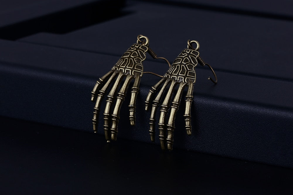 Skeleton Hand jewellery Dangle Silver Plated Earrings - The Jewellery House