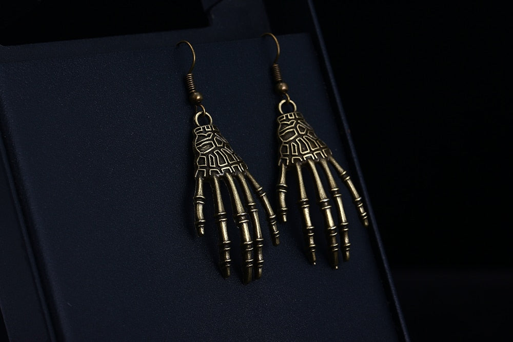 Skeleton Hand jewellery Dangle Silver Plated Earrings - The Jewellery House