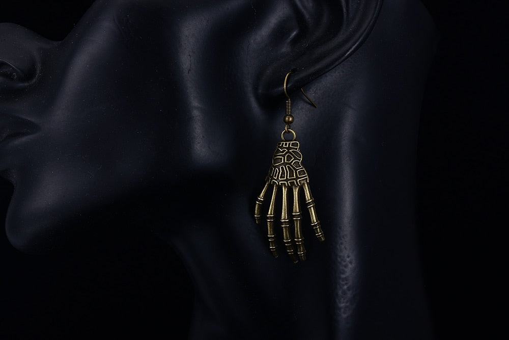 Skeleton Hand jewellery Dangle Silver Plated Earrings - The Jewellery House