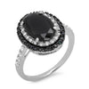 Classic Silver   with Oval Shape Obsidian Gemstones  Ring - the jewellery house