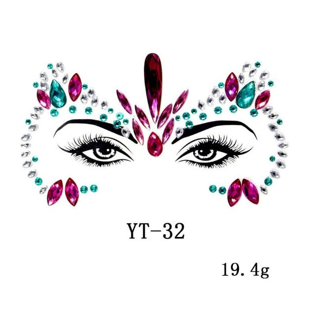 Jwellary Sticker Crystal Gems Face Jewelry Stickers – the jewellery house