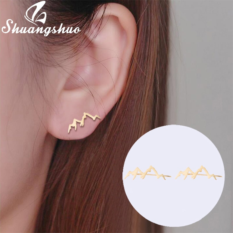 Leaf Stud Punk Earrings  - The Jewellery House