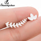 Leaf Stud Punk Earrings  - The Jewellery House