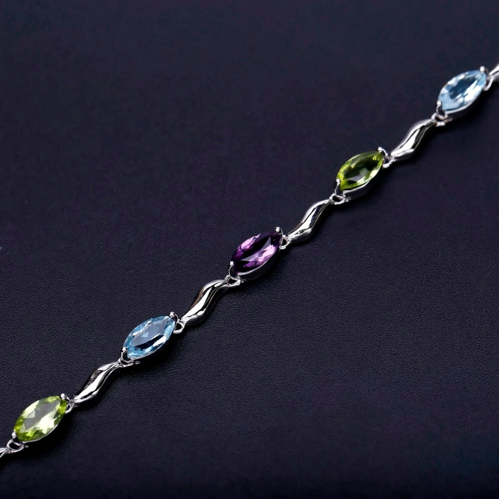 The Sky Stones Topaz Silver Bracelet - the jewellery house