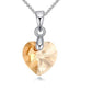 Mini Necklaces Crystals Small Silver Heart Pendant  - The Jewellery House