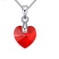 Mini Necklaces Crystals Small Silver Heart Pendant  - The Jewellery House