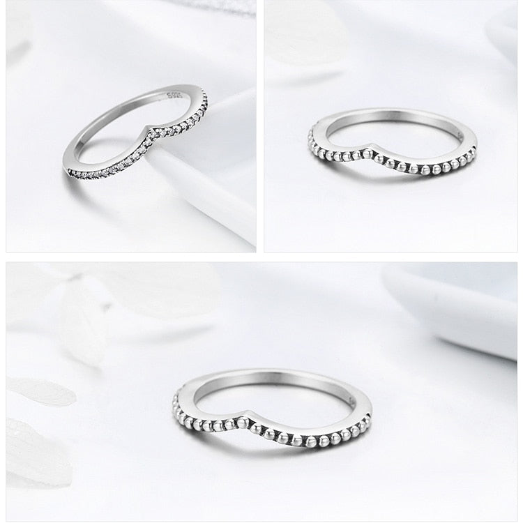 Shimmering Stackable Ring Set Silver - the jewellery house