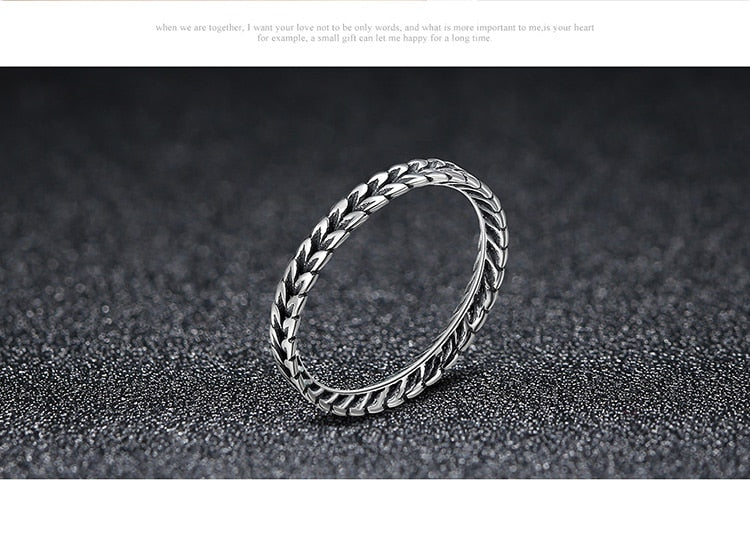 Wheat Shape Arrow  Stackable Ring Sterling Silver - The Jewellery House