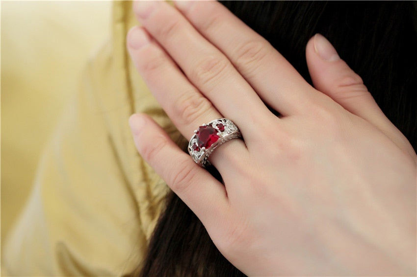 The Red Heart Wedding Rings - the jewellery house