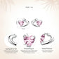 Silver Double Shape CZ  Romantic Pink Heart Stud Earrings - The Jewellery House
