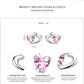 Silver Double Shape CZ  Romantic Pink Heart Stud Earrings - The Jewellery House
