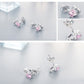 Silver Double Shape CZ  Romantic Pink Heart Stud Earrings - The Jewellery House