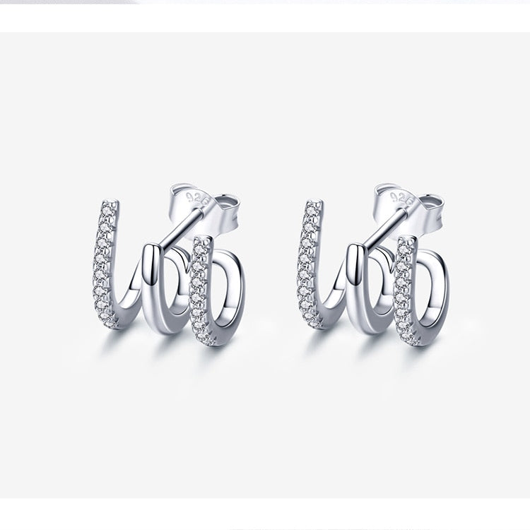 Love Rotation Unusual Silver Stud Earrings - The Jewellery House