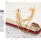 1 pcs Personality Metal Ear Clip Leaf Trendy Tassel Earrings - The Jewellery House
