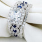 2.6 Ct White Blue 3 Pcs Sterling Silver Gemstone Ring - The Jewellery House