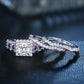 2.6 Ct White Blue 3 Pcs Sterling Silver Gemstone Ring - The Jewellery House