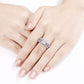 2.6 Ct White Blue 3 Pcs Sterling Silver Gemstone Ring - The Jewellery House