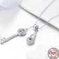 Luxury Silver The Key of Heart Lock Pendant Necklace - the jewellery house