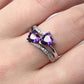 Zircons Double Heart Silver Ring - the jewellery house