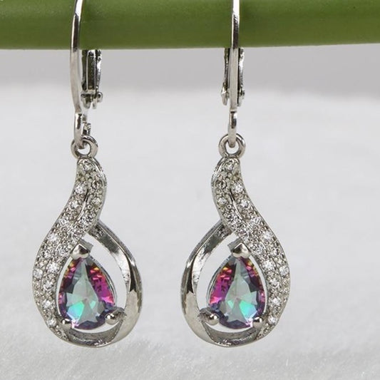 Fashionable Rainbow Delicate Silver Drop Earrings - the jewellery house