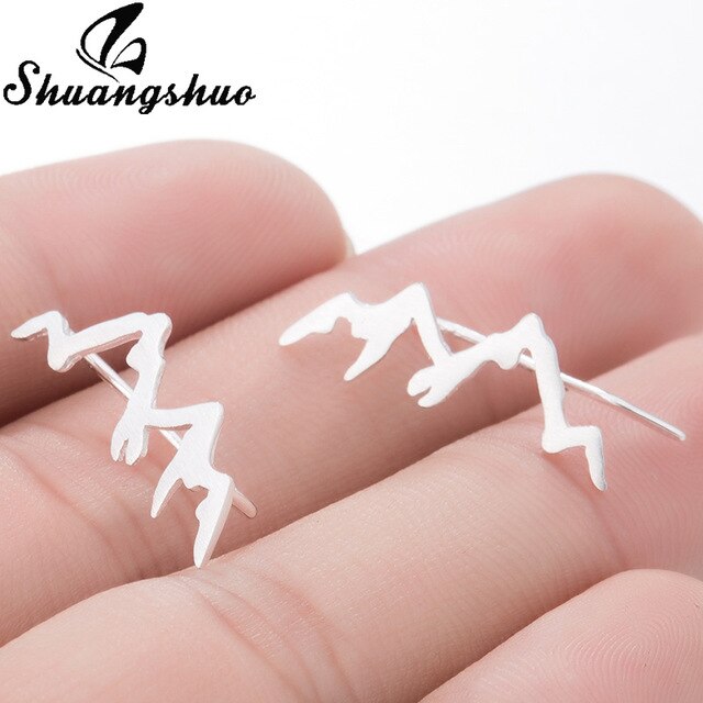 Leaf Stud Punk Earrings  - The Jewellery House