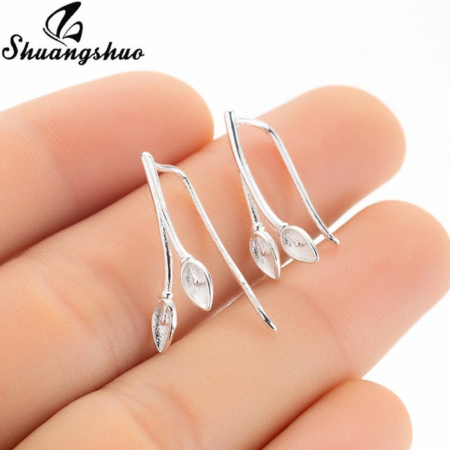 Leaf Stud Punk Earrings  - The Jewellery House