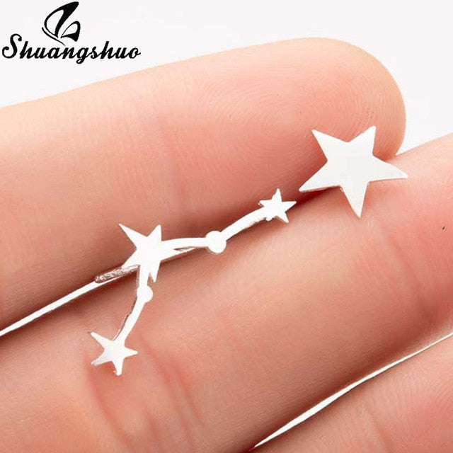 Leaf Stud Punk Earrings  - The Jewellery House