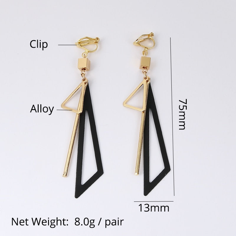 Fashion Triangle Ear Clip Earrings Without Piercing  -The Jewellery House