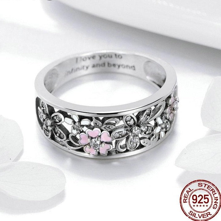 Silver Sparkling Cute Flower Rings - The Jewellery House