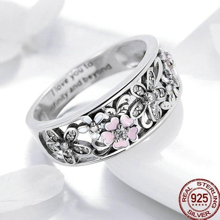 Silver Sparkling Cute Flower Rings - The Jewellery House