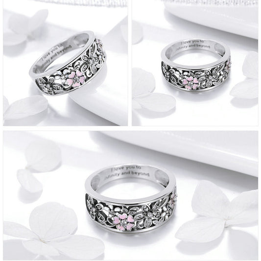 Silver Sparkling Cute Flower Rings - The Jewellery House