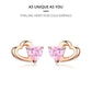 Silver Double Shape CZ  Romantic Pink Heart Stud Earrings - The Jewellery House