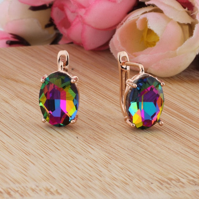 Colorful Glass Stud Earrings - The jewellery house