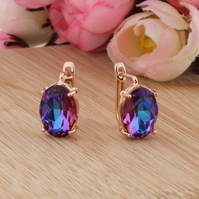 Colorful Glass Stud Earrings - The jewellery house