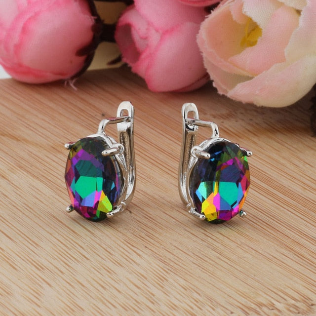 Colorful Glass Stud Earrings - The jewellery house