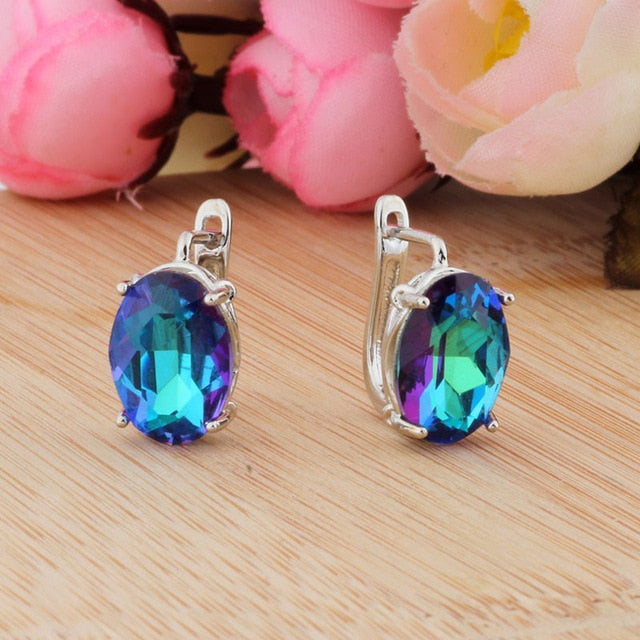 Colorful Glass Stud Earrings - The jewellery house