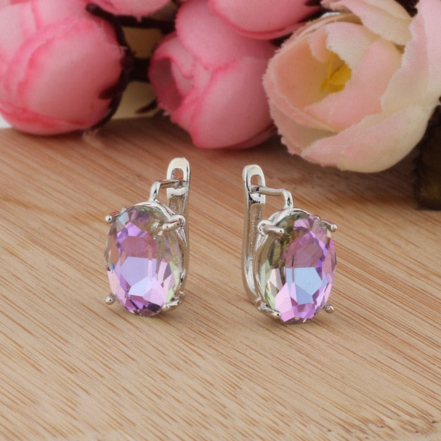 Colorful Glass Stud Earrings - The jewellery house