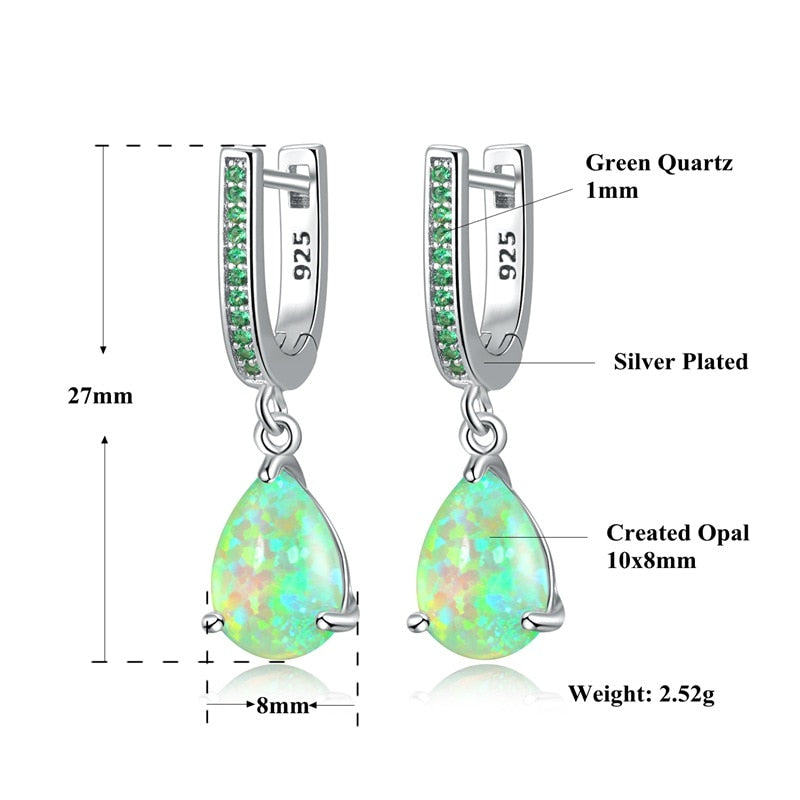 Water Drop Opal Cute Earrings Dangle - The Jewellery House