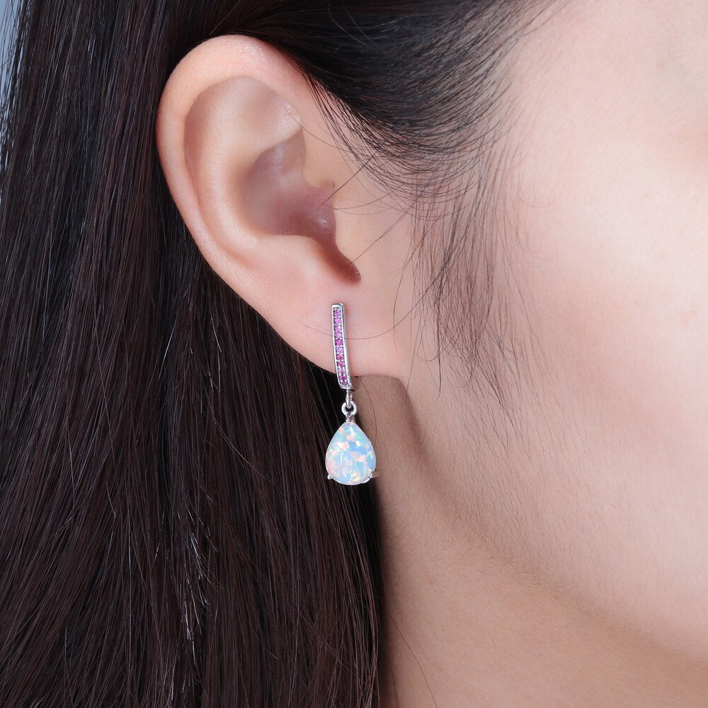 Water Drop Opal Cute Earrings Dangle - The Jewellery House