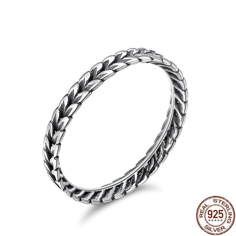 Wheat Shape Arrow  Stackable Ring Sterling Silver - The Jewellery House