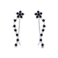 Black Spinel Black Flower Drop Earrings -  The Jewellery House