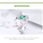 Silver Hummingbird Luminous Pretty Finger Rings - The Jewellery House