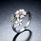 Silver Poetic Cherry Blossom Wedding Rings - The Jewellery House