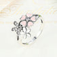 Silver Poetic Cherry Blossom Wedding Rings - The Jewellery House