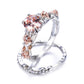 2Pcs Crystal Purple Stainless Steel Silver Ring - the jewellery house